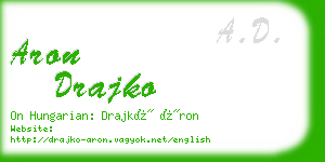 aron drajko business card